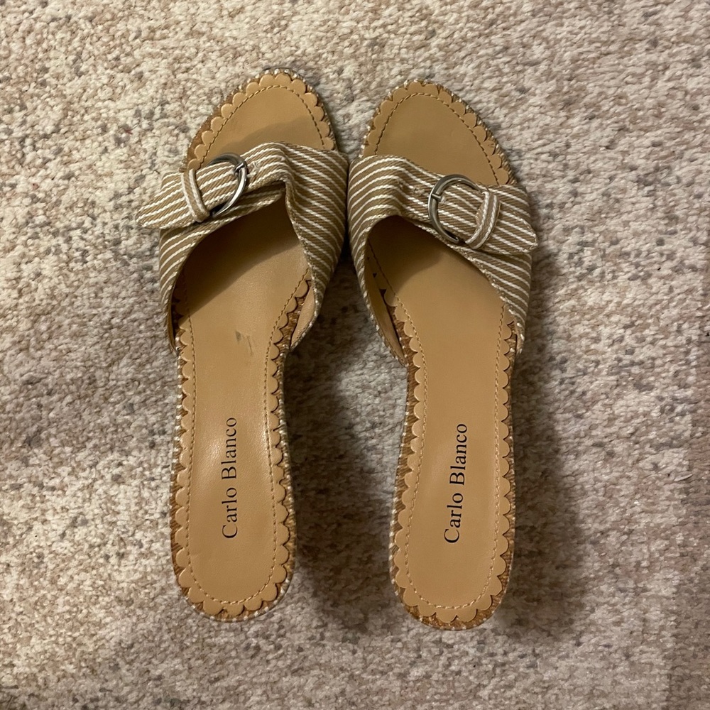 Beige 3-inch sandals